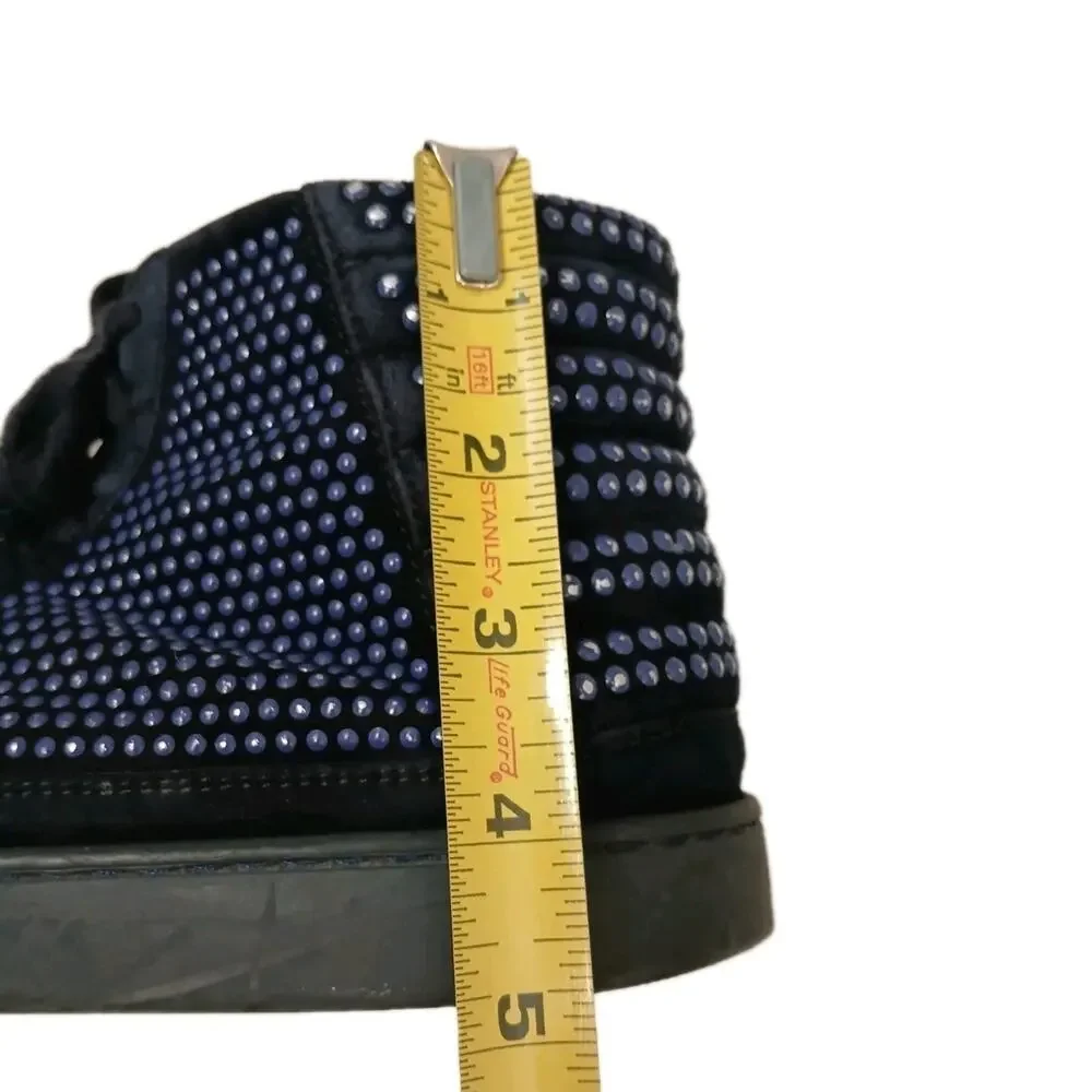 Gucci Coda Bead Dots High Top Sneakers Men 7.5 G Dark Blue Black LIMITED EDITION